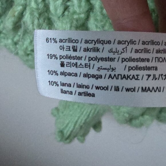 ZARA | Alpaca Wool Cardigan Sweater Green Sz L - Picture 7 of 7